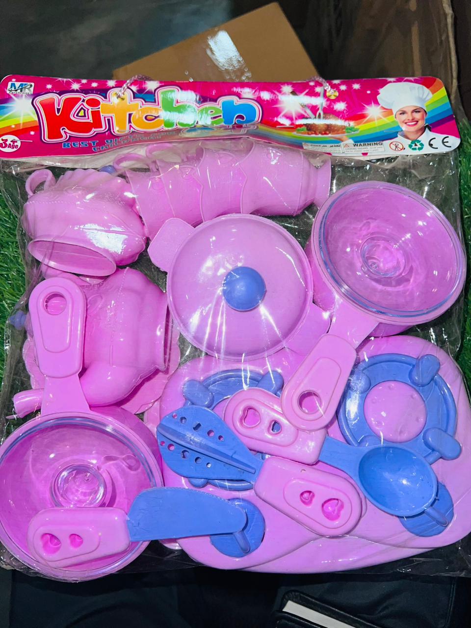 Kids Kitchen Set, Pink Cooking Toys with Pots, Pans, and Utensils for Kids