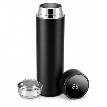 500ML LED Temperature Display Bottle, 304 Stainless Steel Thermos with Double Bottom, Smart Vacuum Insulated Water Bottle