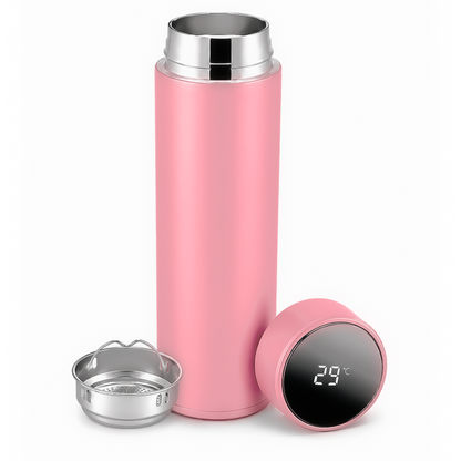 500ML LED Temperature Display Bottle, 304 Stainless Steel Thermos with Double Bottom, Smart Vacuum Insulated Water Bottle