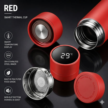 500ML LED Temperature Display Bottle, 304 Stainless Steel Thermos with Double Bottom, Smart Vacuum Insulated Water Bottle