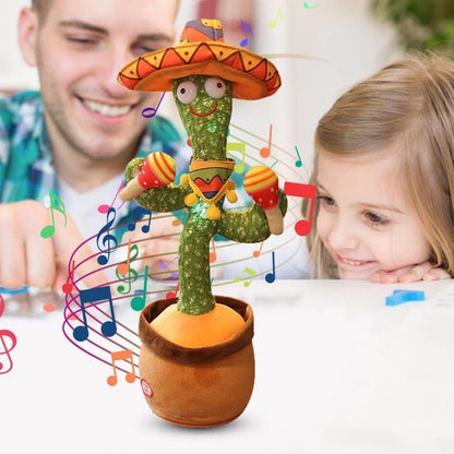 Lovely Talking Toy Dancing Cactus, Cactus Plus Toy, New Electronic Dancing Cactus, Luminous Recording Learning to Speak Twisting Kid Toy,  Kids Education Toy