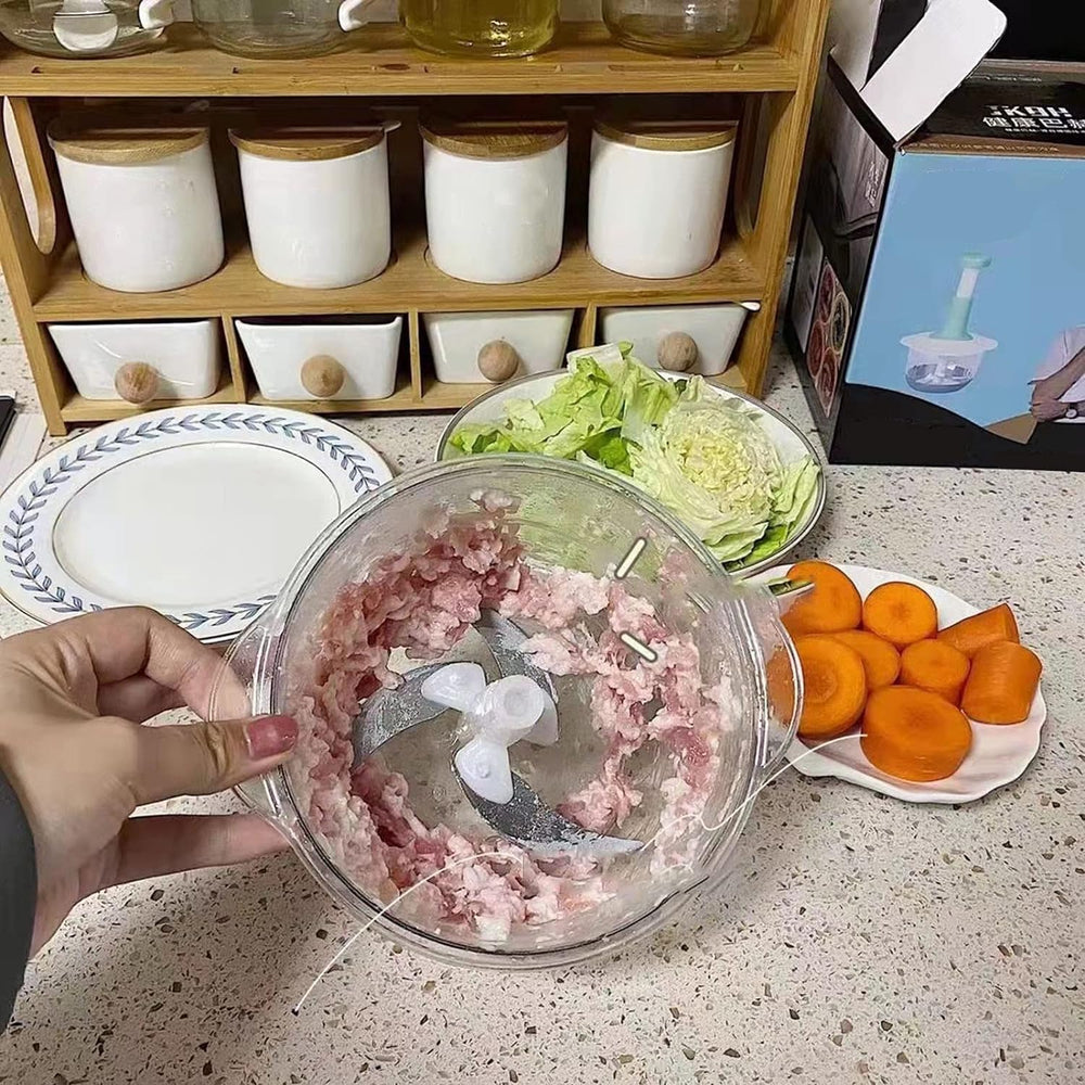 3-Blade Portable Food Chopper for Vegetables, Fruits, Meat & Nuts
